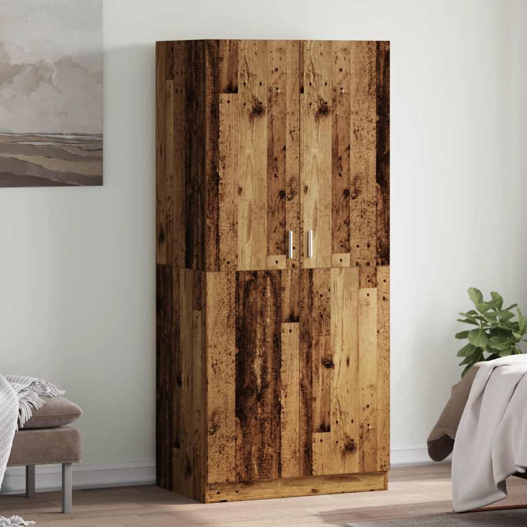 Armoire aspect bois de récupération 90x52x200 cm en matériau bois