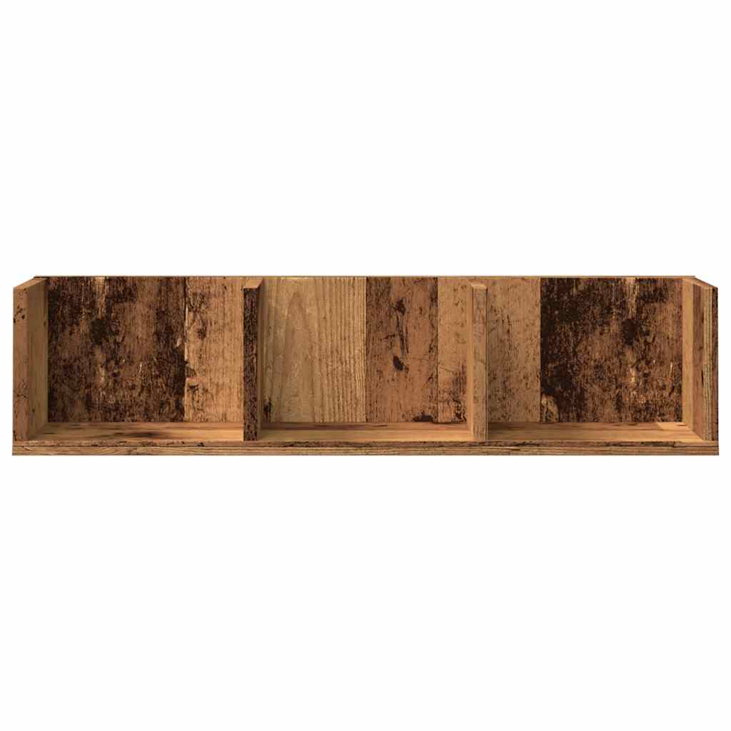 Étagère murale pour CD aspect bois de récupération 75x18x18 cm matériau bois