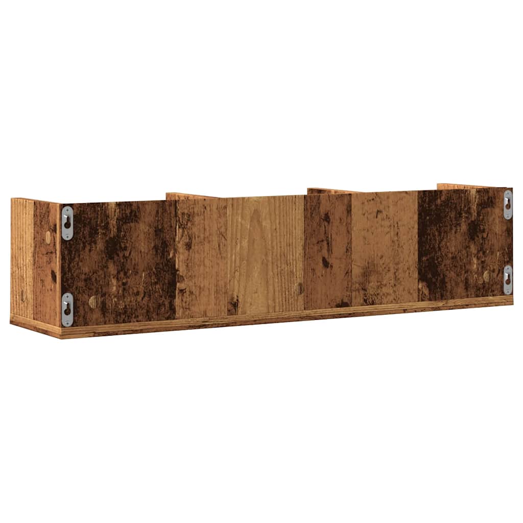 Étagère murale pour CD aspect bois de récupération 75x18x18 cm matériau bois