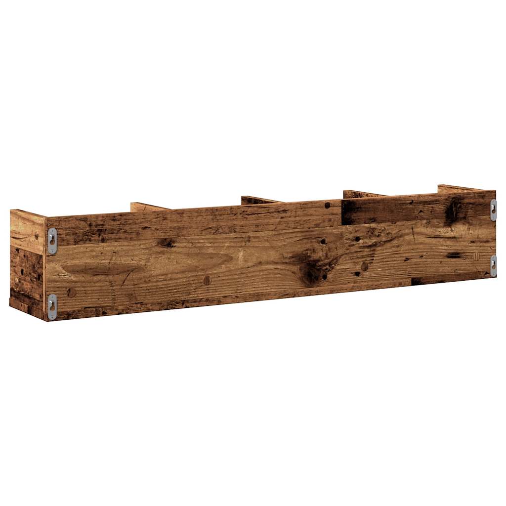 Etagère murale CD aspect bois de récupération 100x18x18 cm en bois