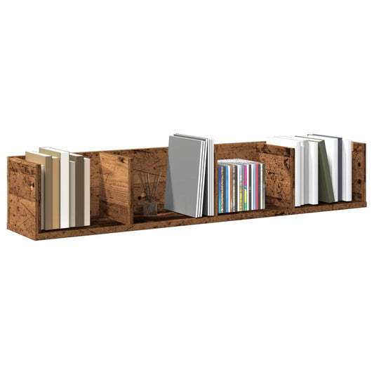 Etagère murale CD aspect bois de récupération 100x18x18 cm en bois