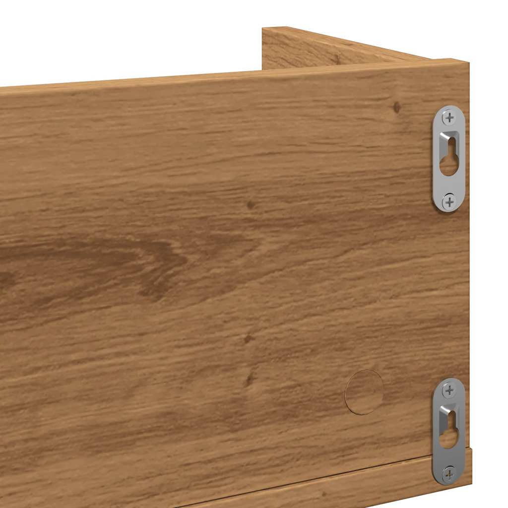 Etagère murale CD Chêne artisanal 100x18x18 cm matière bois