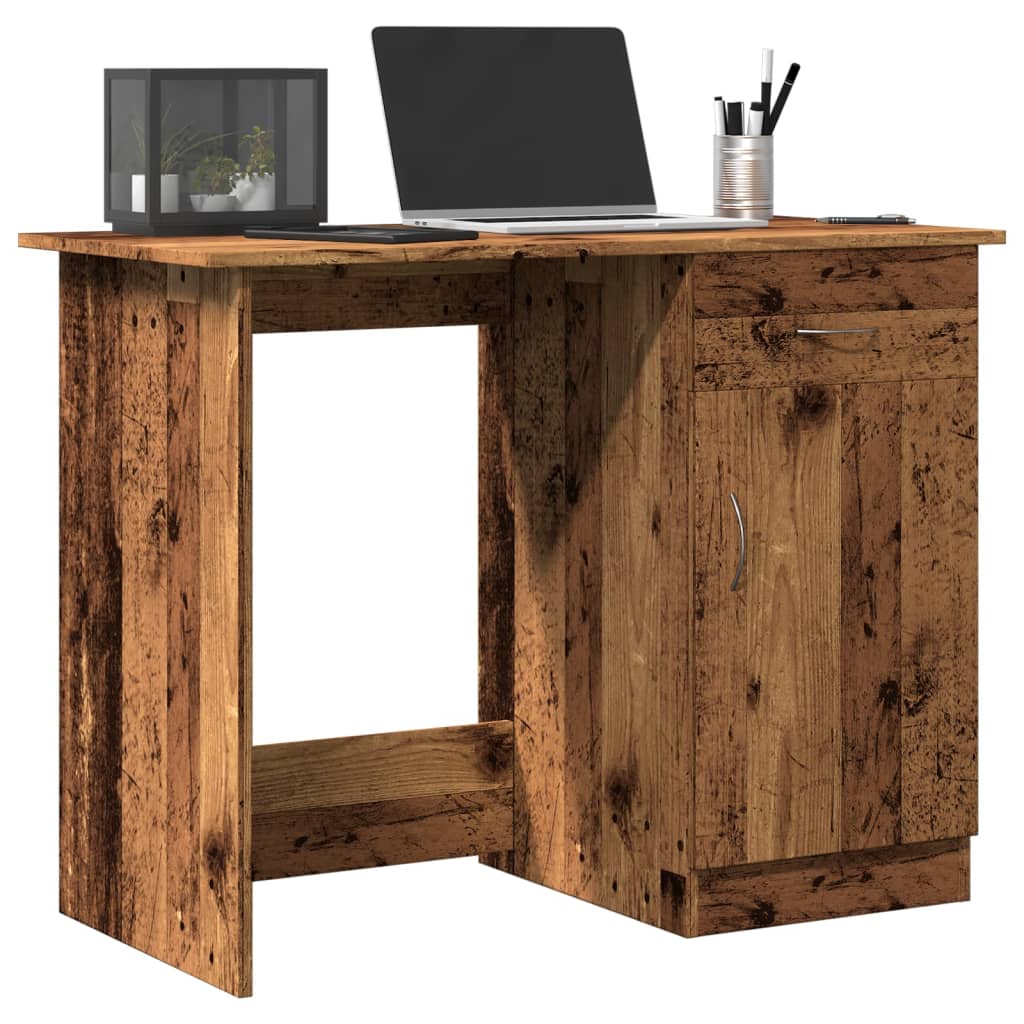 Bureau aspect bois de récupération 100x50x76 cm en bois