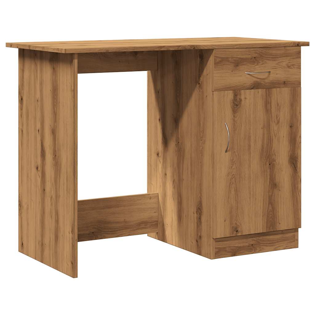 Bureau artisanal en chêne 100x50x76 cm matériau bois