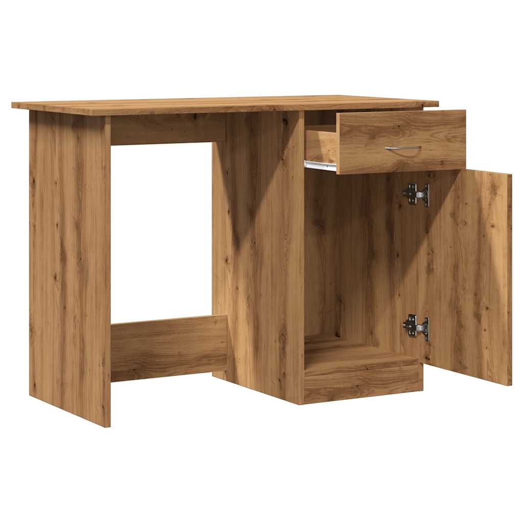 Bureau artisanal en chêne 100x50x76 cm matériau bois