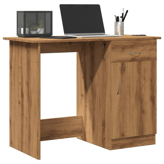 Bureau artisanal en chêne 100x50x76 cm matériau bois