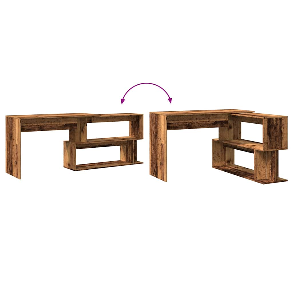 Eckschreibtisch Altholz-Optik 200,5x50x76 cm Holzwerkstoff