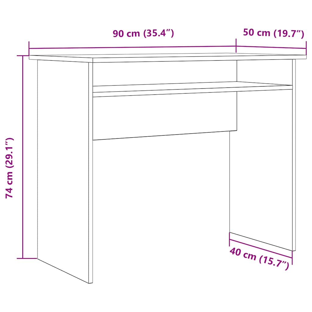 Schreibtisch Artisan-Eiche 90x50x74 cm Holzwerkstoff