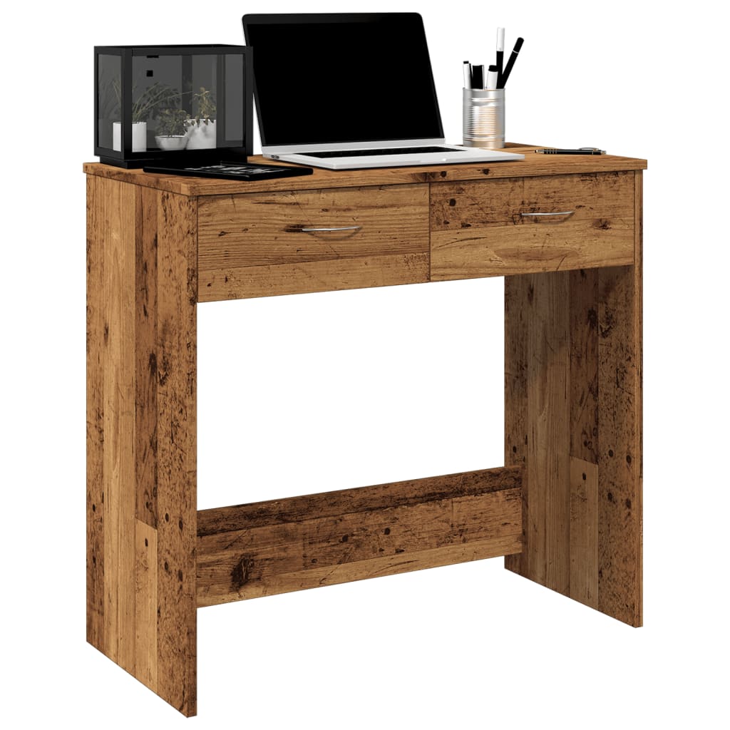 Bureau aspect bois de récupération 80x40x75 cm en bois