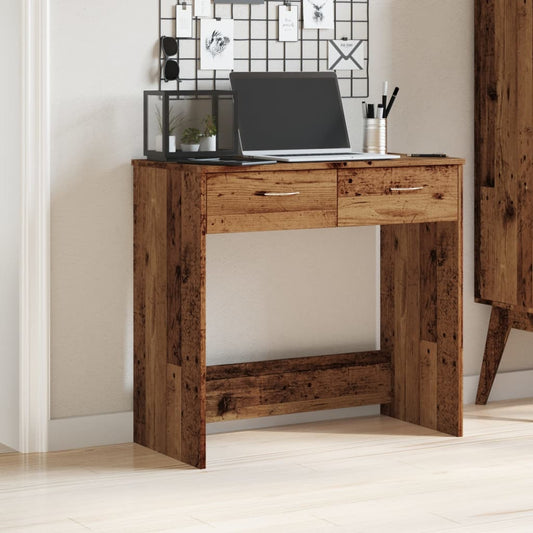 Bureau aspect bois de récupération 80x40x75 cm en bois