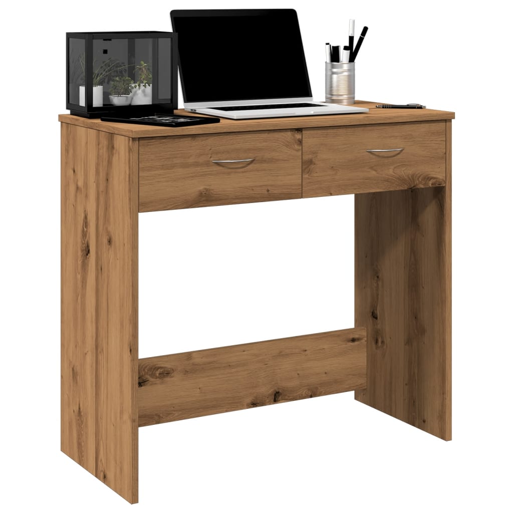 Bureau artisanal en chêne 80x40x75 cm matériau bois