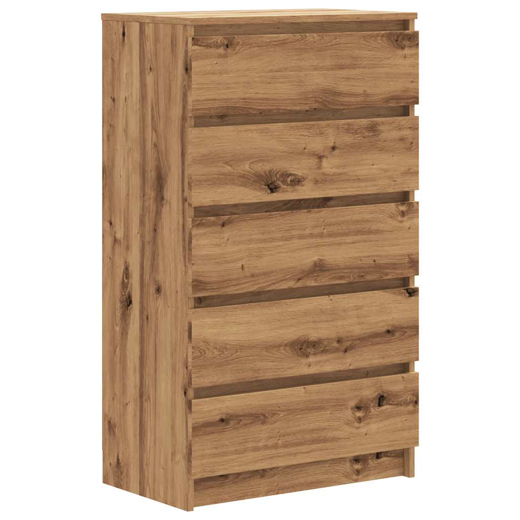 Armoire à tiroirs artisanale en chêne 60x36x103 cm matériau bois