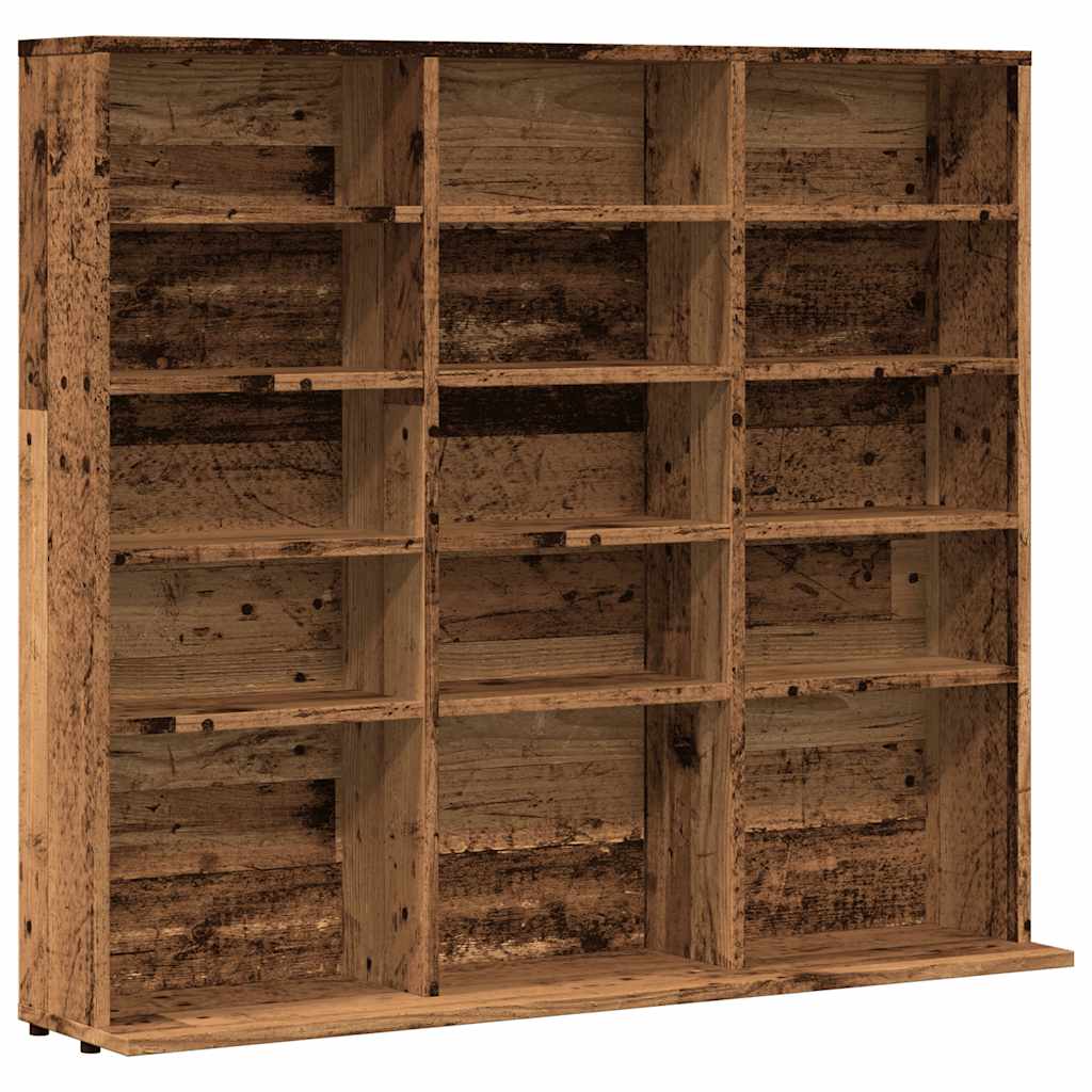 Étagère à CD aspect bois de récupération 100x23x89,5 cm matériau bois