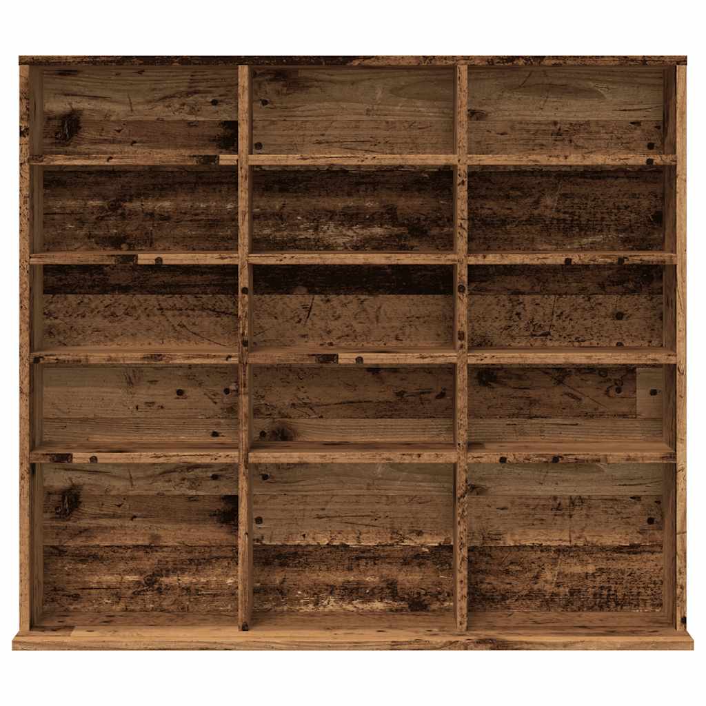 Étagère à CD aspect bois de récupération 100x23x89,5 cm matériau bois