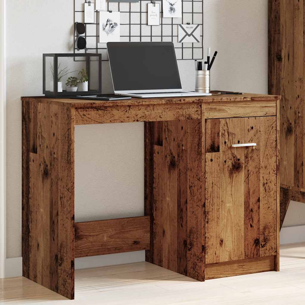 Bureau aspect bois de récupération 100x50x76 cm en bois