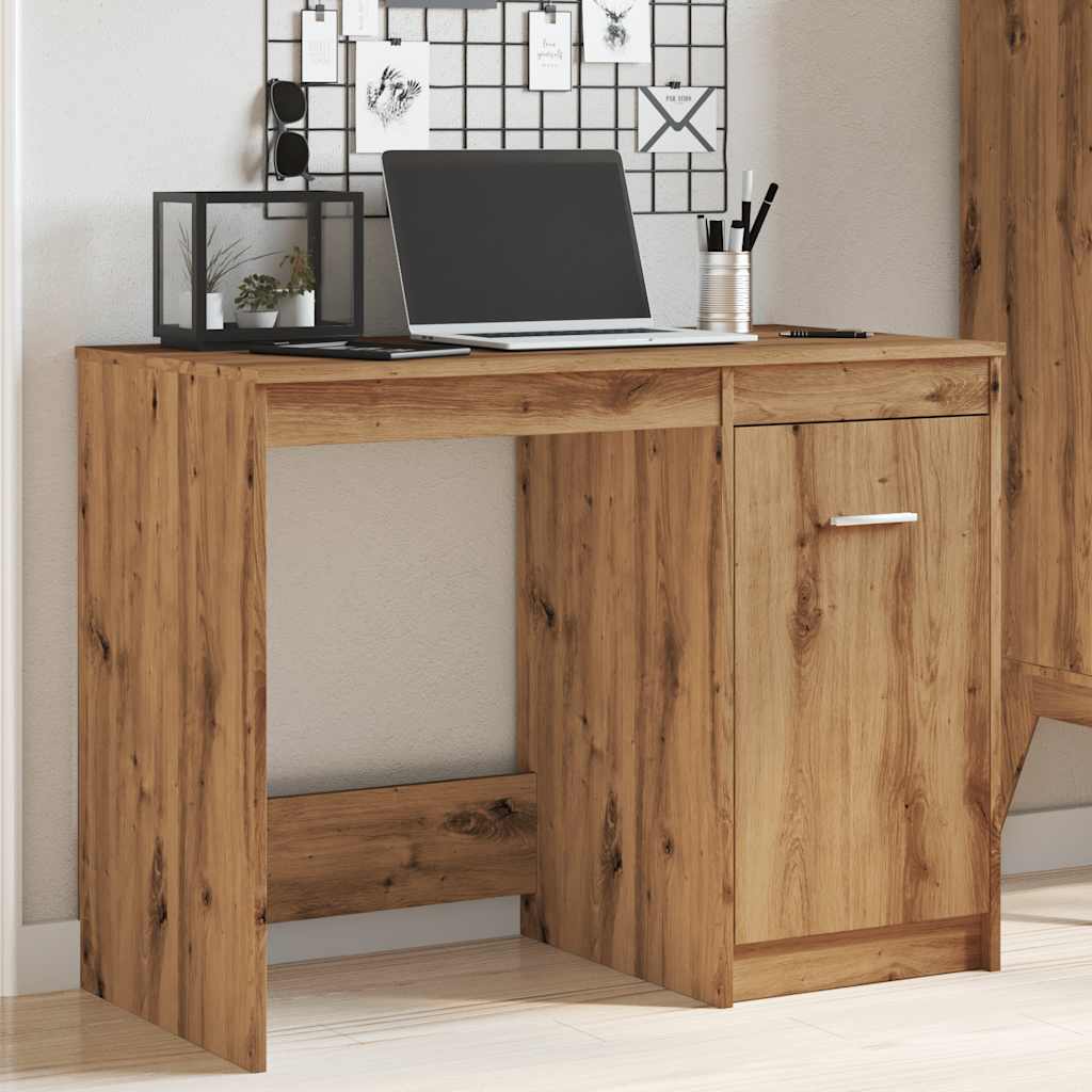 Bureau artisanal en chêne 100x50x76 cm matériau bois