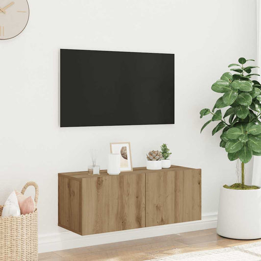 TV wall cabinet Artisan oak 80x30x30 cm wood-based material
