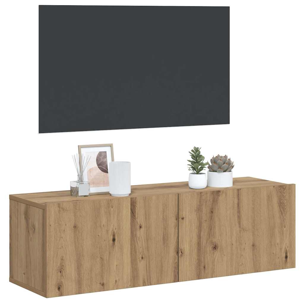 TV wall cabinet Artisan oak 100x30x30 cm wood material
