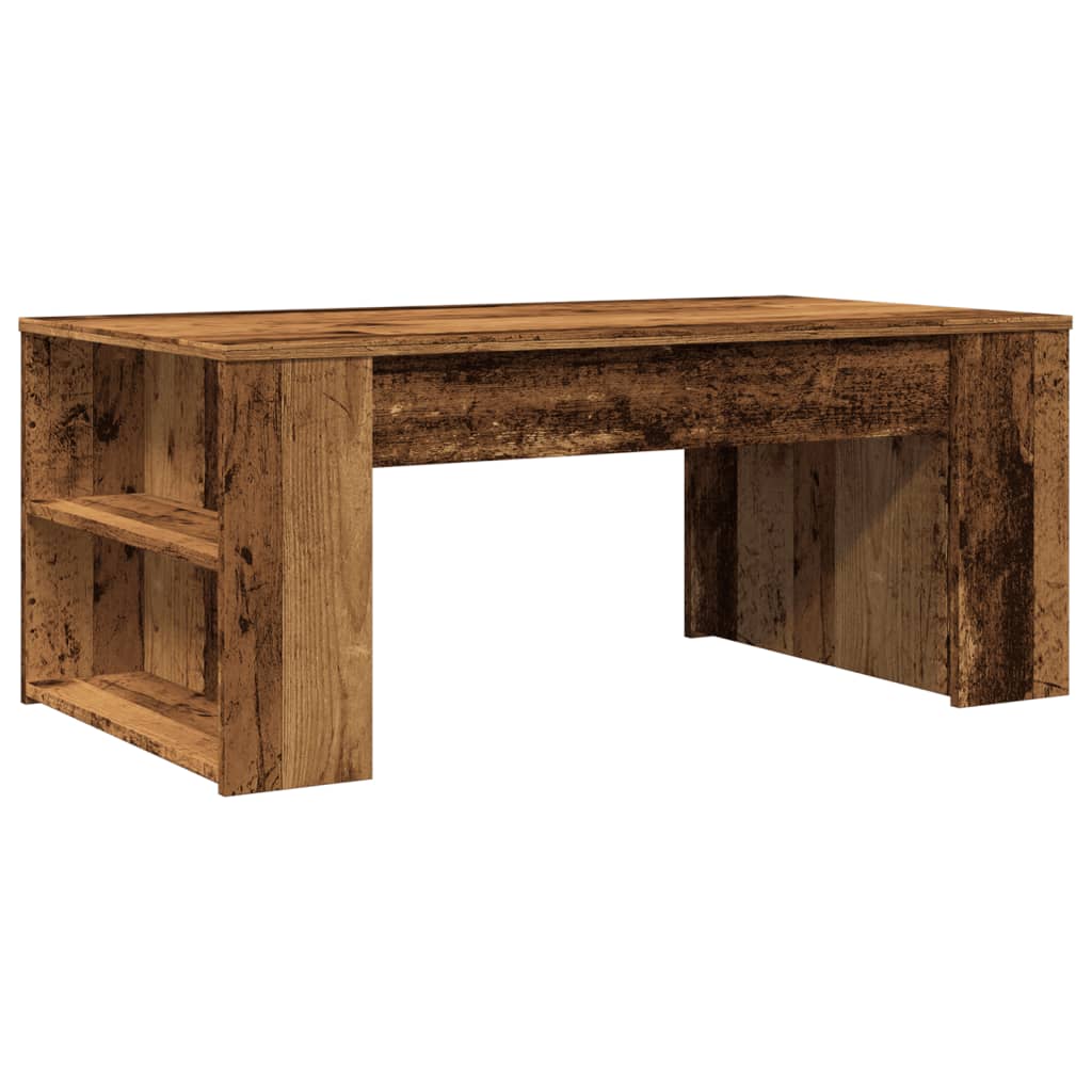 Table basse aspect bois de récupération 102x55x42 cm en bois
