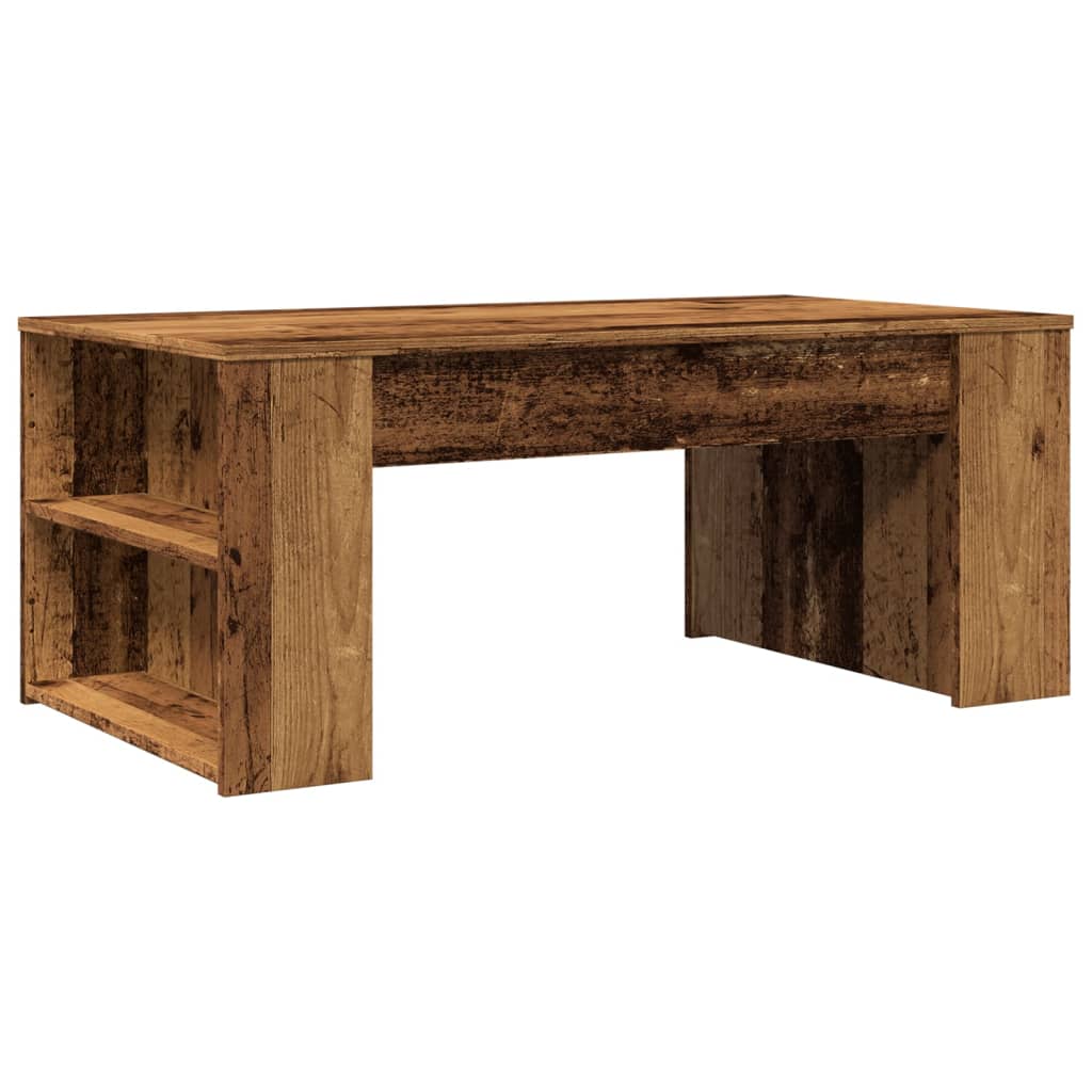 Table basse aspect bois de récupération 102x55x42 cm en bois