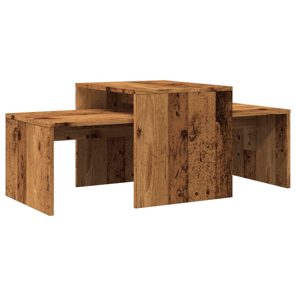 Table basse aspect bois de récupération 100x48x40 cm en bois