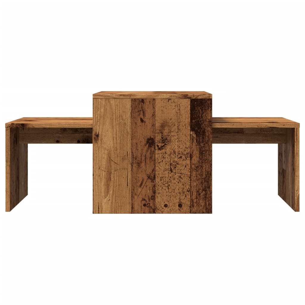 Table basse aspect bois de récupération 100x48x40 cm en bois