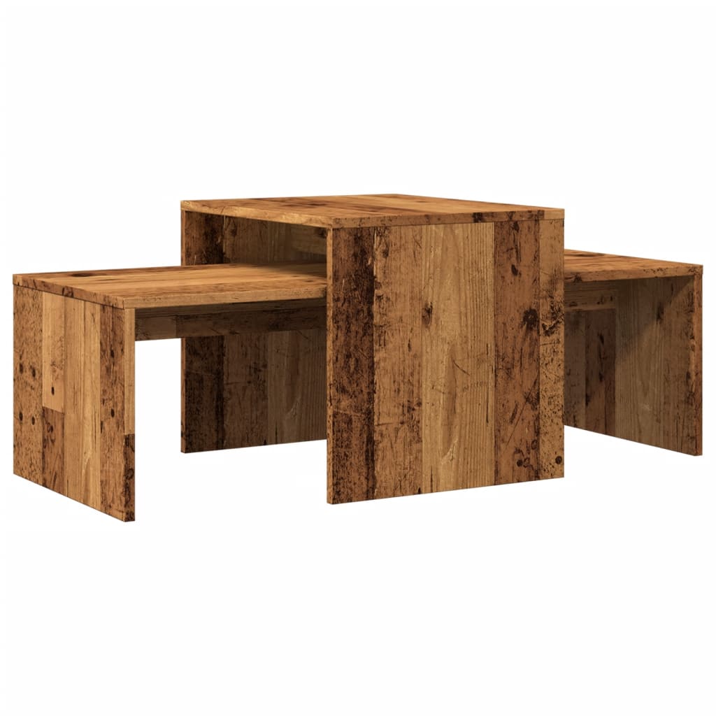 Table basse aspect bois de récupération 100x48x40 cm en bois