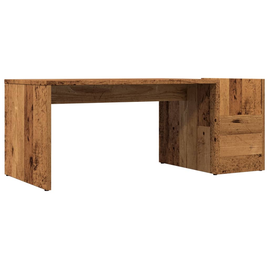 Table basse aspect bois de récupération 90x45x35 cm en bois