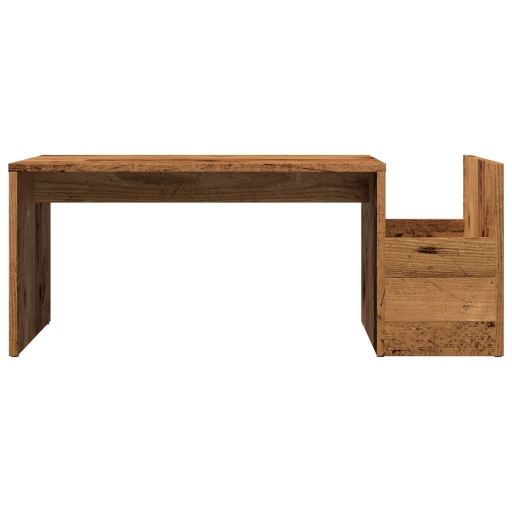 Table basse aspect bois de récupération 90x45x35 cm en bois