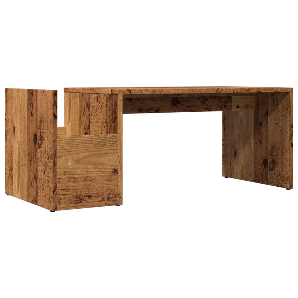 Table basse aspect bois de récupération 90x45x35 cm en bois