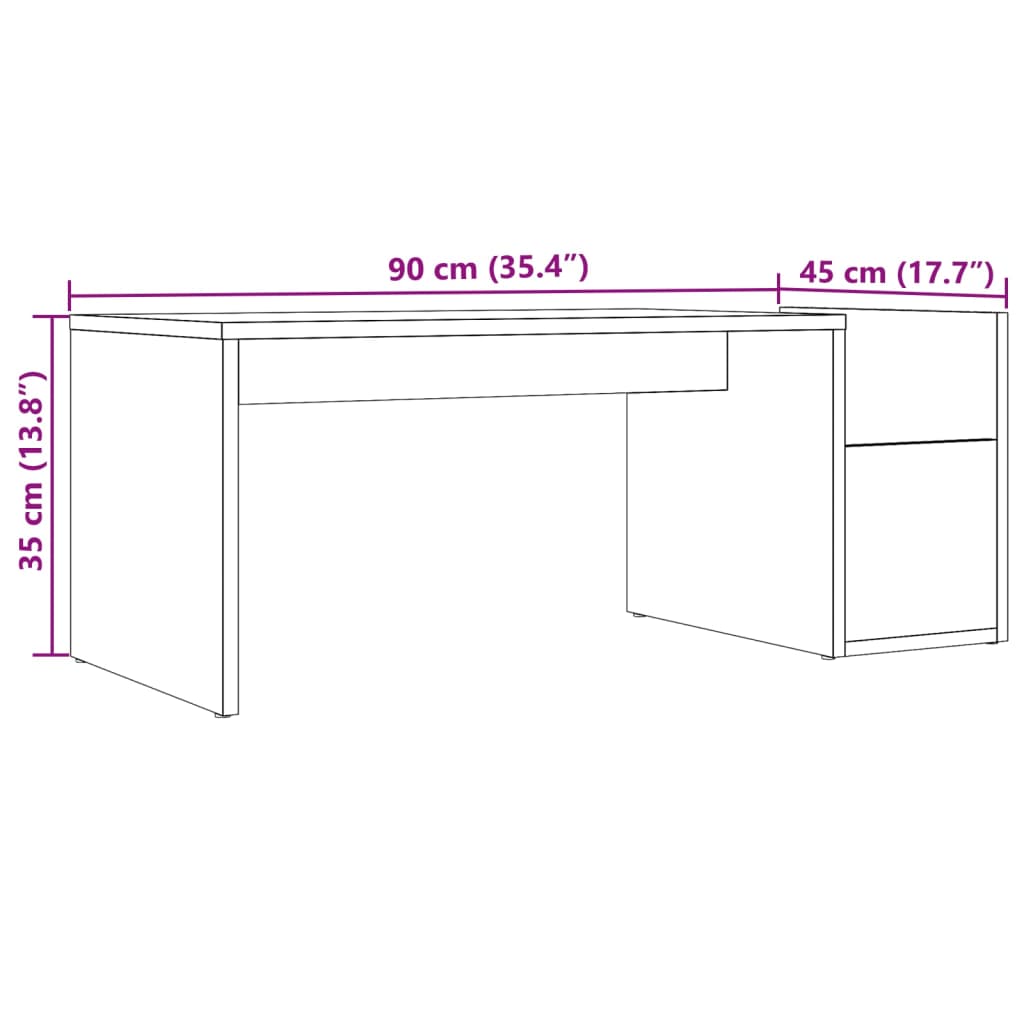 Table basse aspect bois de récupération 90x45x35 cm en bois