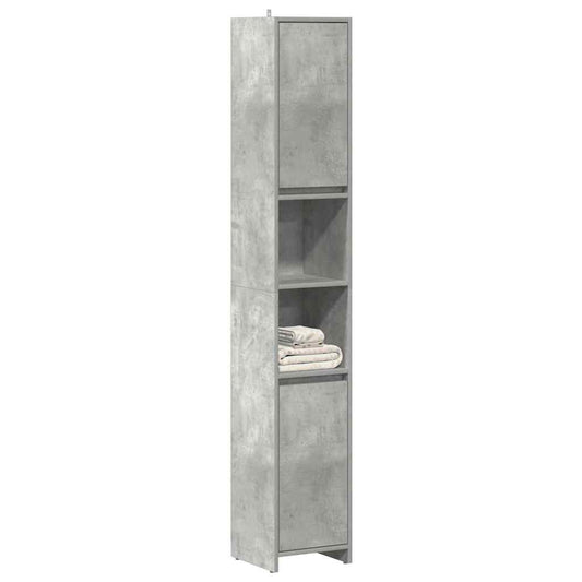 Badezimmerschrank Betongrau 30x30x183,5 cm Holzwerkstoff