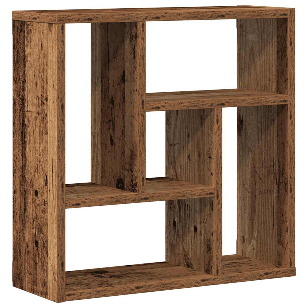 Étagère murale aspect bois de récupération 45x16x45 cm en bois