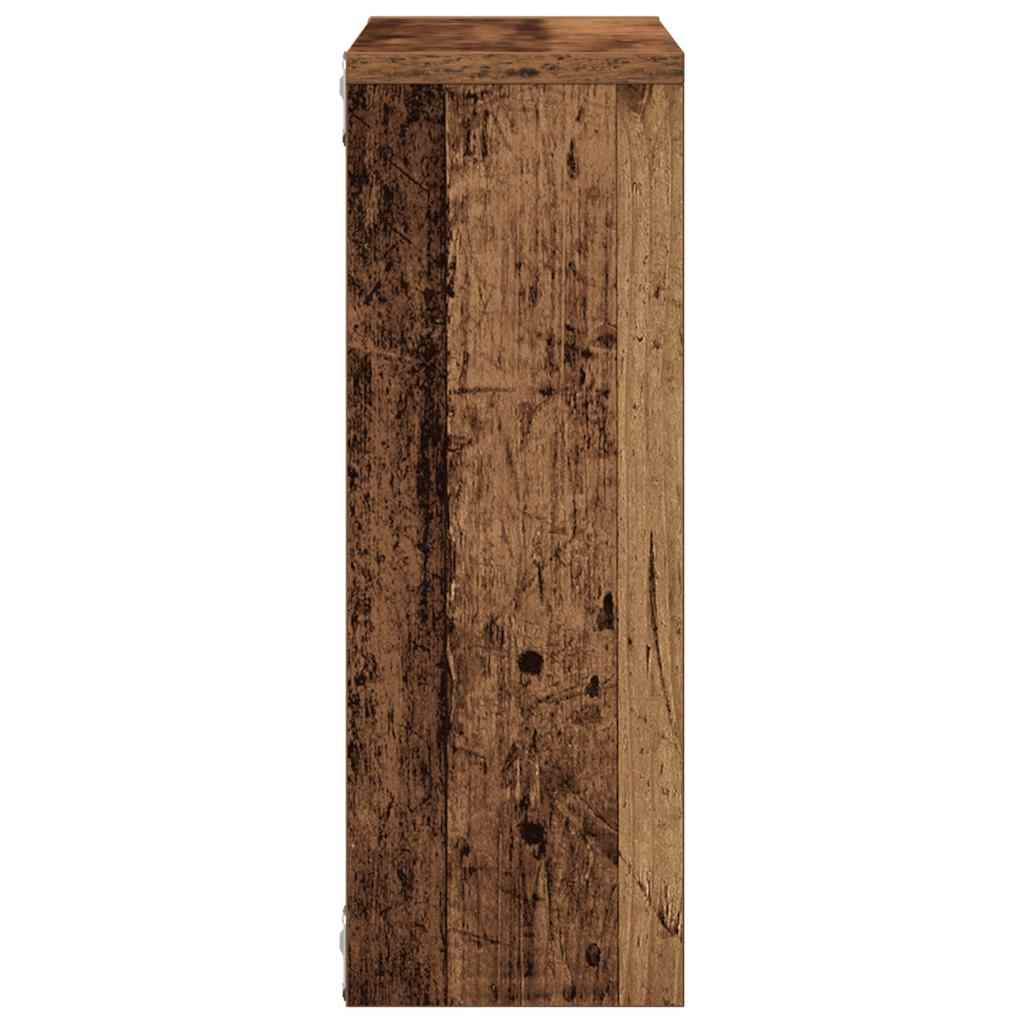 Étagère murale aspect bois de récupération 45x16x45 cm en bois