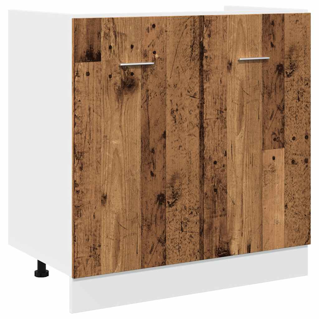 Spülenunterschrank Lyon Altholz-Optik 80x46x81,5 cm Holzwerkstoff