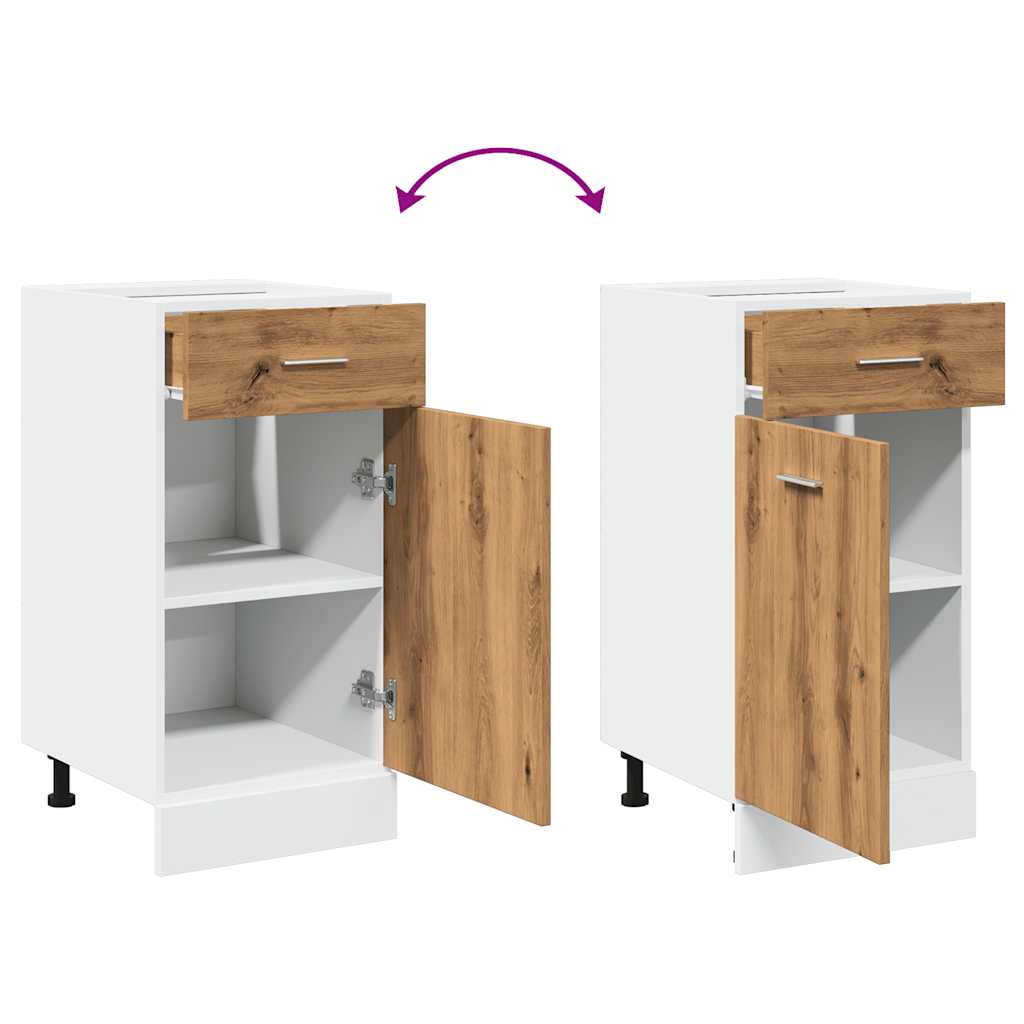 Schubunterschrank Lyon Artisan-Eiche 40x46x81,5 cm Holzwerkstoff