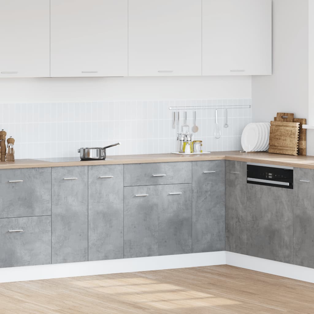 Meuble bas à tiroirs Lyon, gris béton, 60 x 46 x 81,5 cm, matériau à base de bois