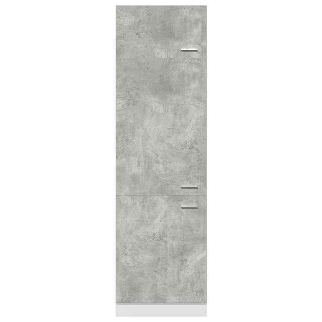 Meuble de rangement pour réfrigérateur Lyon gris béton 60x57x207 cm matériau bois