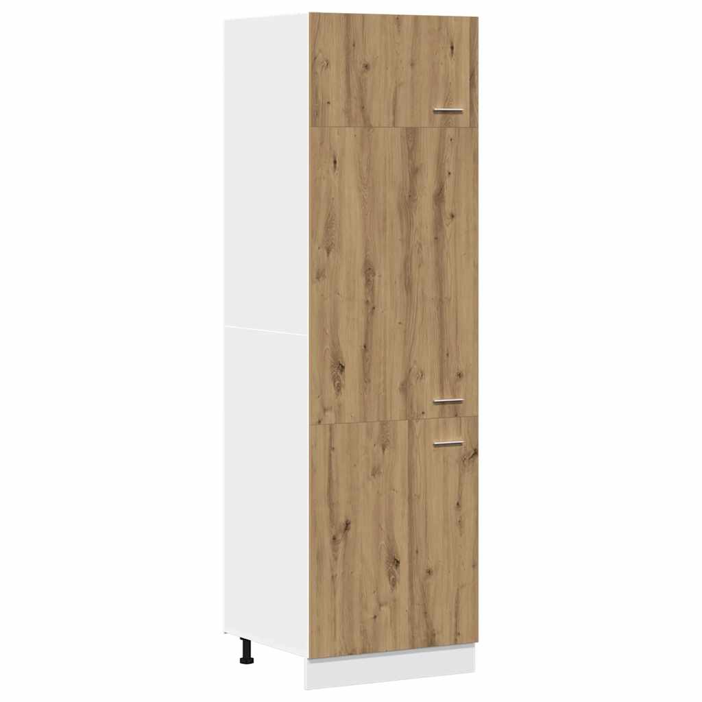 Meuble de conversion pour réfrigérateur Lyon Artisan Chêne 60x57x207 cm matériau à base de bois