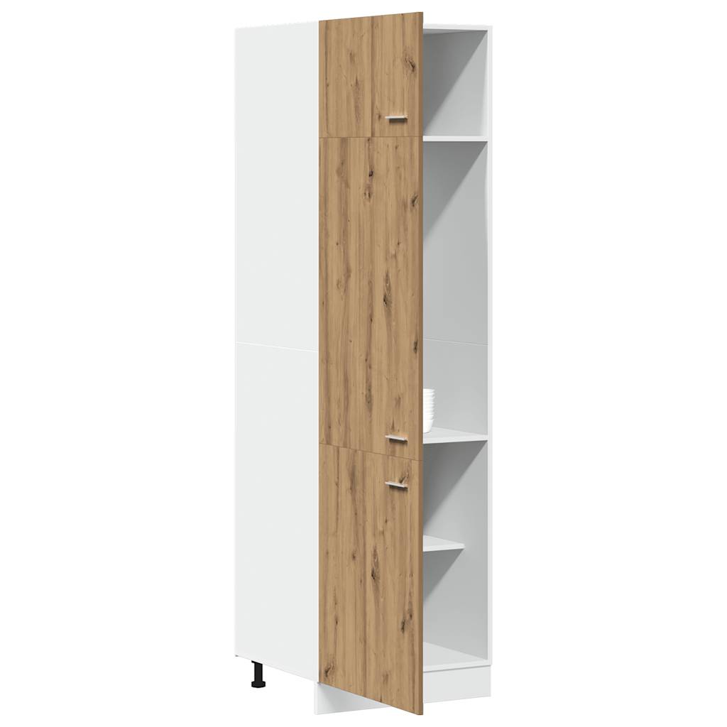 Meuble de conversion pour réfrigérateur Lyon Artisan Chêne 60x57x207 cm matériau à base de bois