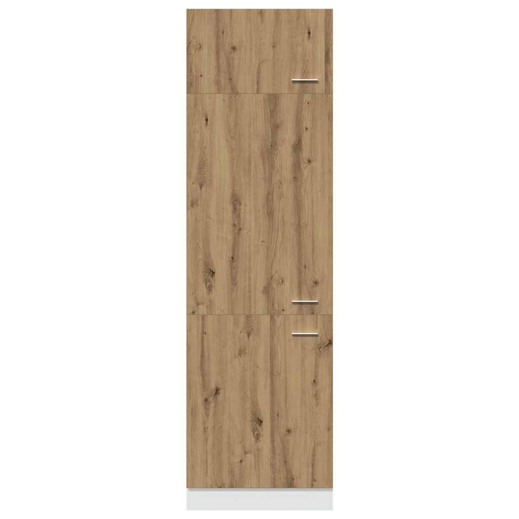 Meuble de conversion pour réfrigérateur Lyon Artisan Chêne 60x57x207 cm matériau à base de bois
