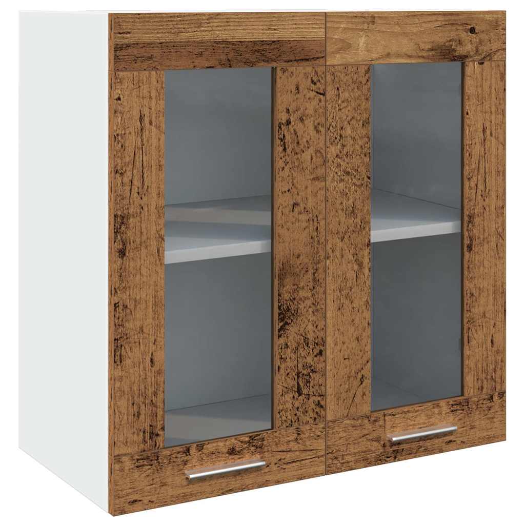 Küchen-Wandschrank Lyon mit Glastüren Altholz-Optik 60x31x60 cm