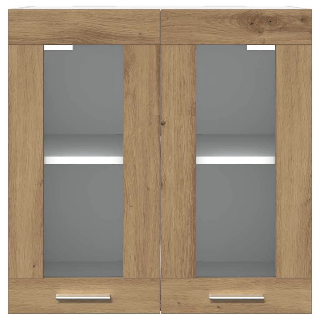 Küchen-Wandschrank Lyon mit Glastüren Artisan-Eiche 60x31x60 cm