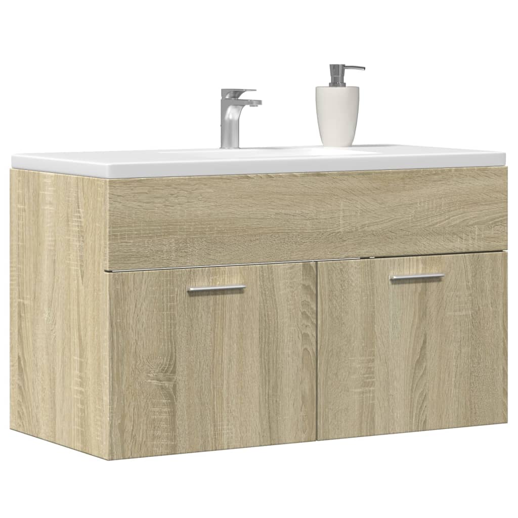 Waschbeckenunterschrank Sonoma-Eiche 80x38,5x46cm Holzwerkstoff