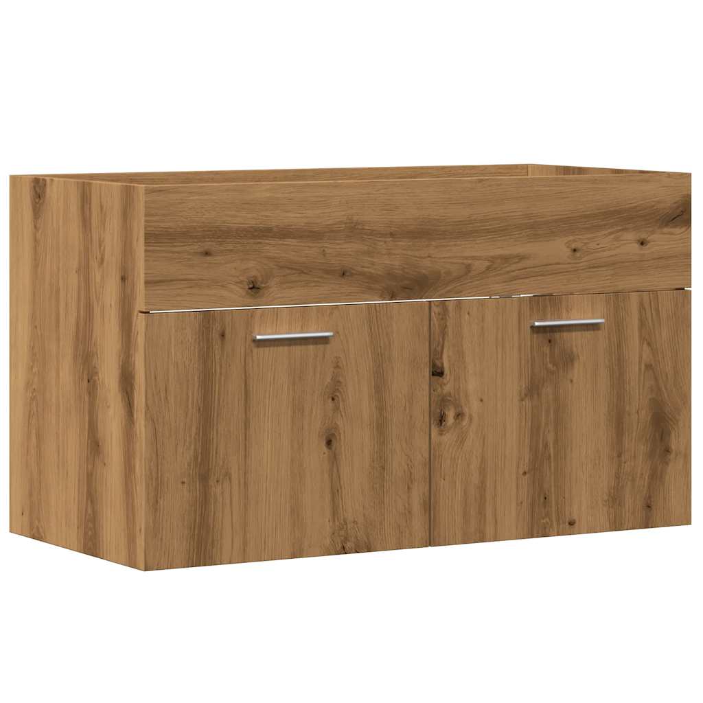 Meuble lavabo artisanal en chêne 80x38,5x46 en matériau bois