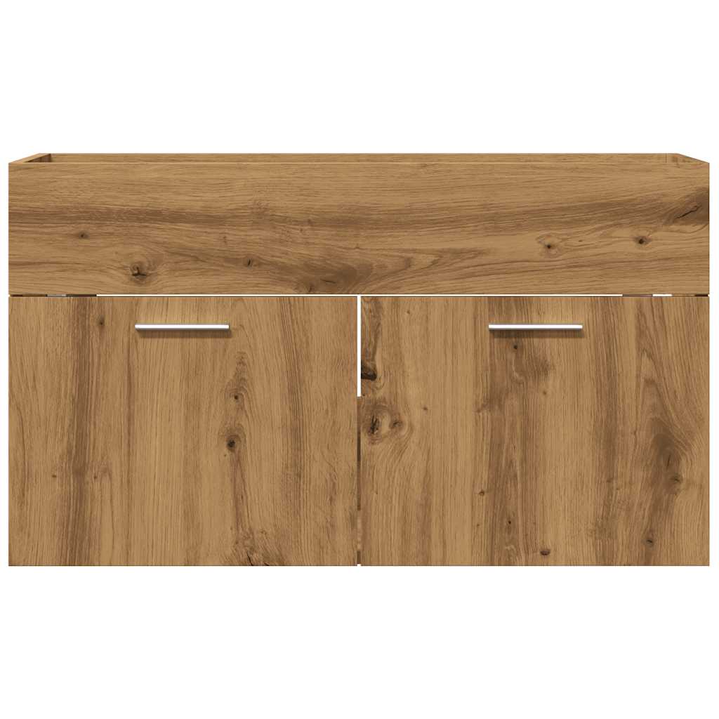 Meuble lavabo artisanal en chêne 80x38,5x46 en matériau bois