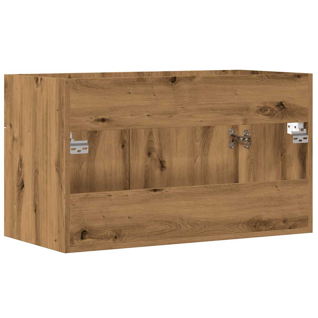 Meuble lavabo artisanal en chêne 80x38,5x46 en matériau bois