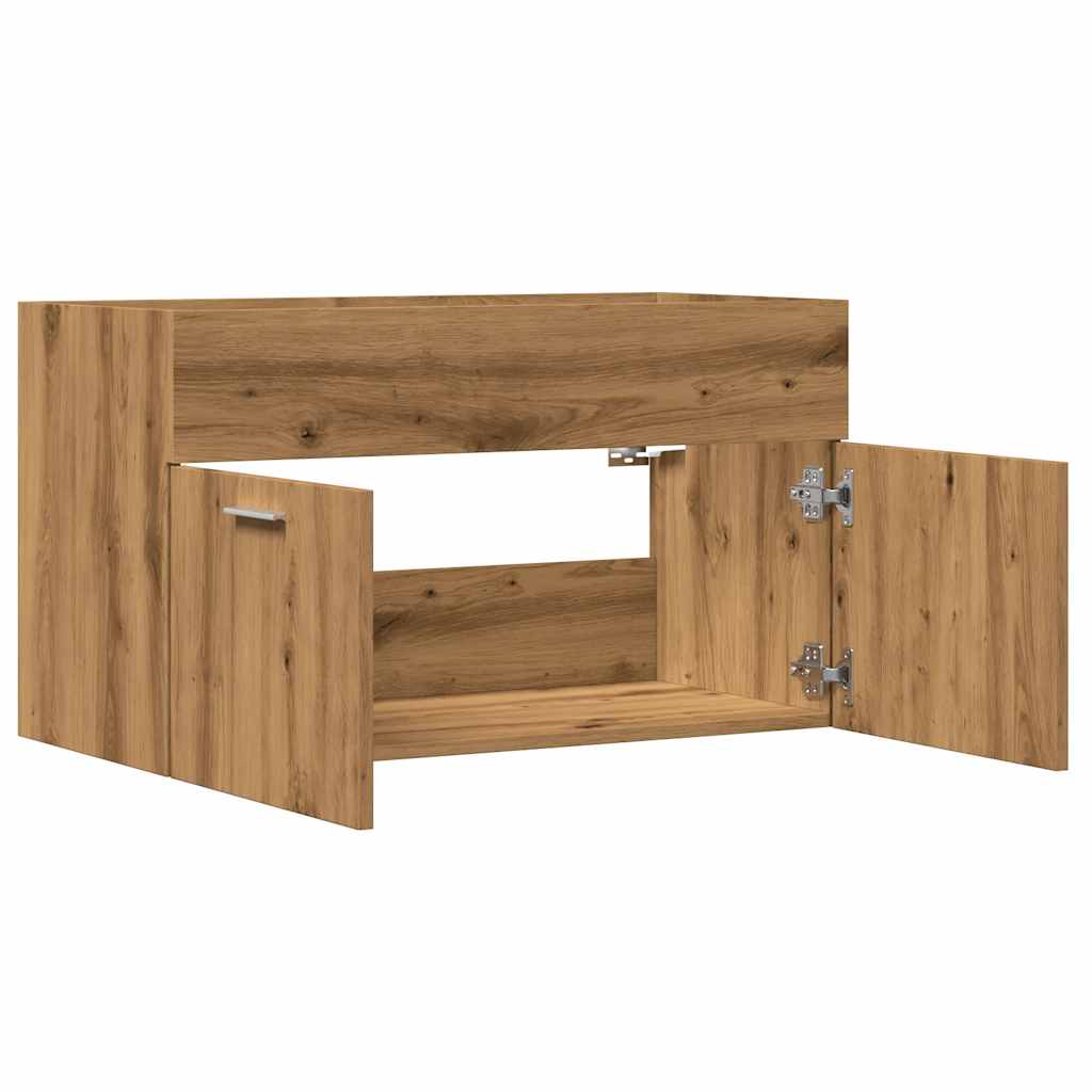 Meuble lavabo artisanal en chêne 80x38,5x46 en matériau bois