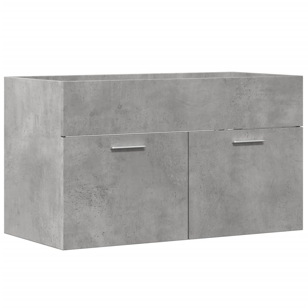 Meuble sous évier gris béton 90x38,5x46 en bois