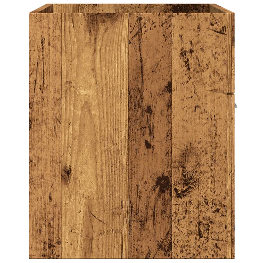 Meuble sous évier aspect bois de récupération 90x38,5x46 en matériau bois